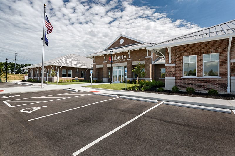 Downtown Middletown Ohio street festival with vendor tents and historic buildings
